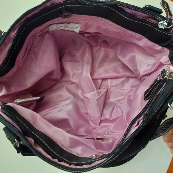 Vintage* 80s Carroll Ried Black Nylon Handbag/Purse - Picture 7 of 16